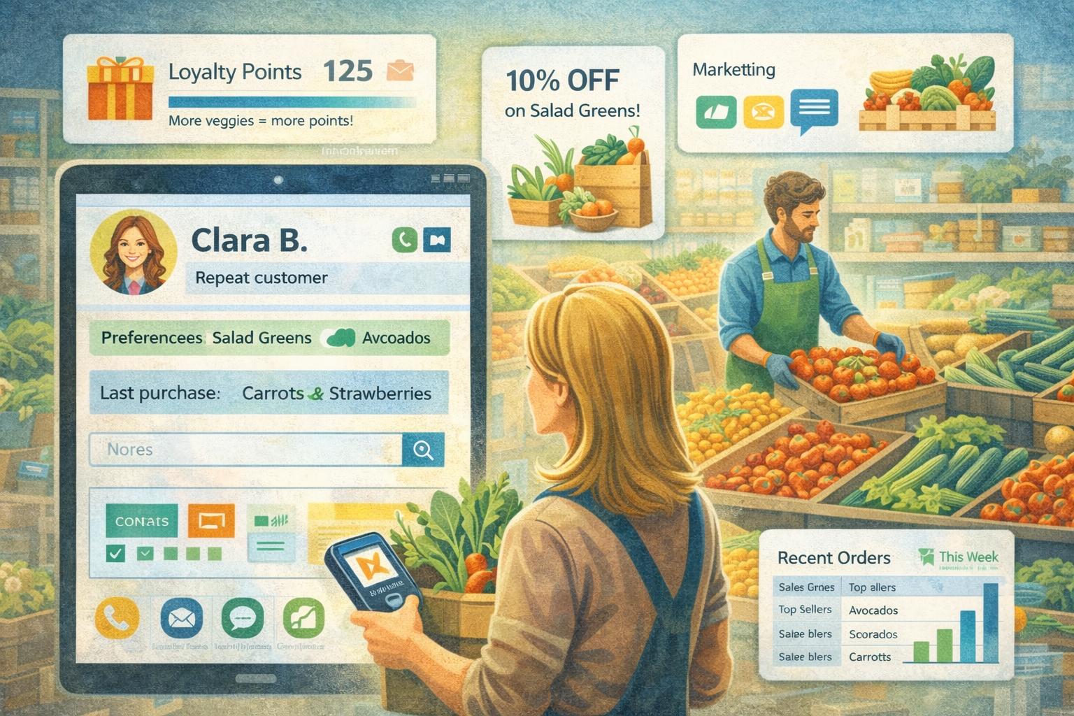 La ce te ajută sistemul CRM într-un magazin de legume